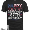 Mens Happy 4 July And Yes It's My 87th Birthday Since July 1935 T-shirt