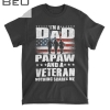 Mens I Am A Dad A Papaw And A Veteran Fathers Day Gift T-shirt
