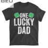 Mens One Lucky Dad Clover Men St Patricks Day Daddy Father T-shirt
