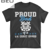 Mens Proud Dad Of A Us Coast Guard Military Family 4th Of July T-shirt