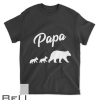 Mens Twin Dad Papa Bear Two Cubs  2 Kids Father S Day Gift T-shirt