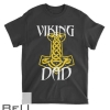 Mens Viking Dad Valhalla Mjolnir Thor Odin Fathers Day T-shirt