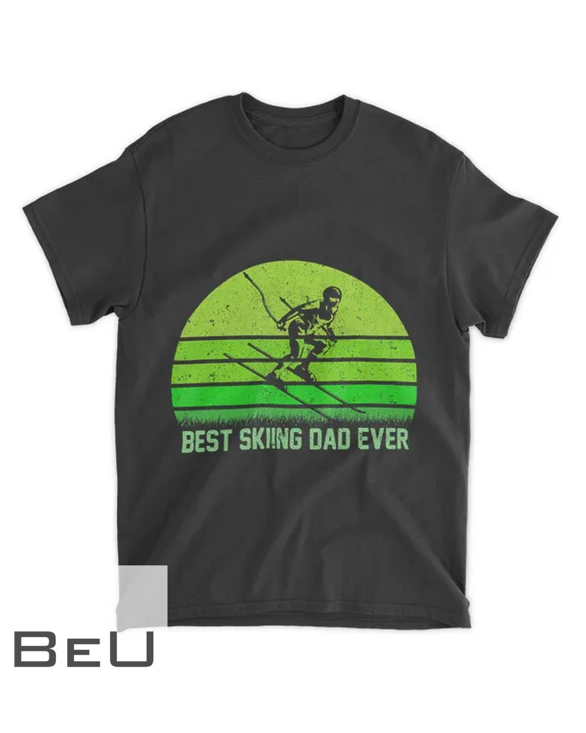 Mens Vintage Retro Best Skiing Dad Ever Skier Funny Father S Day T-shirt