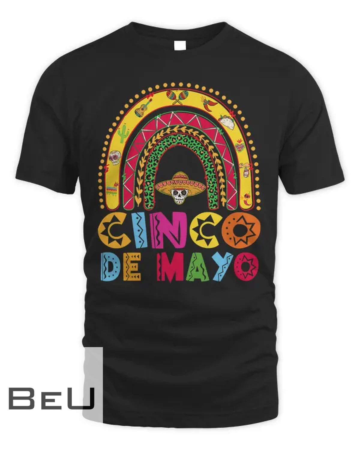 Mexican Fiesta Cinco De Mayo Rainbow Costume Boys Girls Kids T-shirt