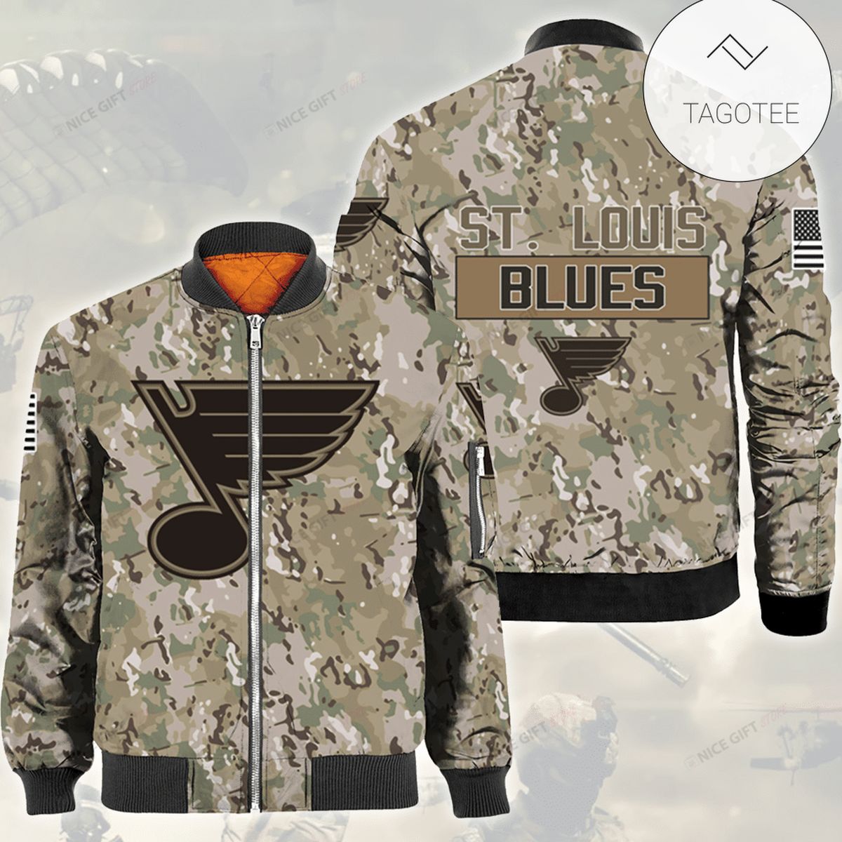 NHL St. Louis Blues Camouflage Bomber Jacket
