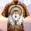 Native American Hawaii Shirt Native Wolf Feather Hawaiian Shirt