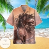 Native Horse In The Wind Brown Hawaiian Shirt