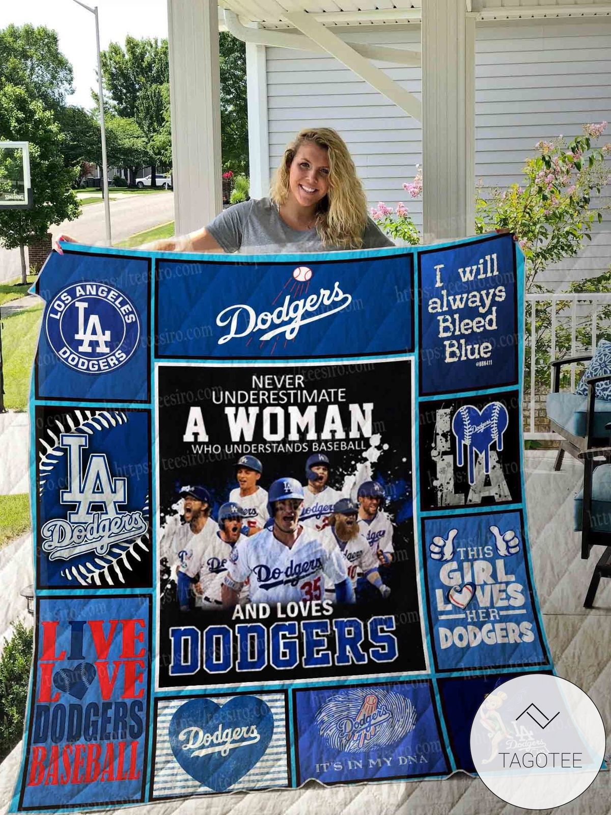 Never Underestimate A Woman Who Understands Baseball And Loves Dodgers Quilt Blanket