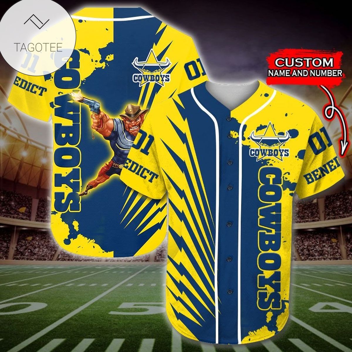 North Queensland Cowboys Baseball Jersey Nrl - Premium Jersey Shirt - Custom Name & Number Jersey Sport