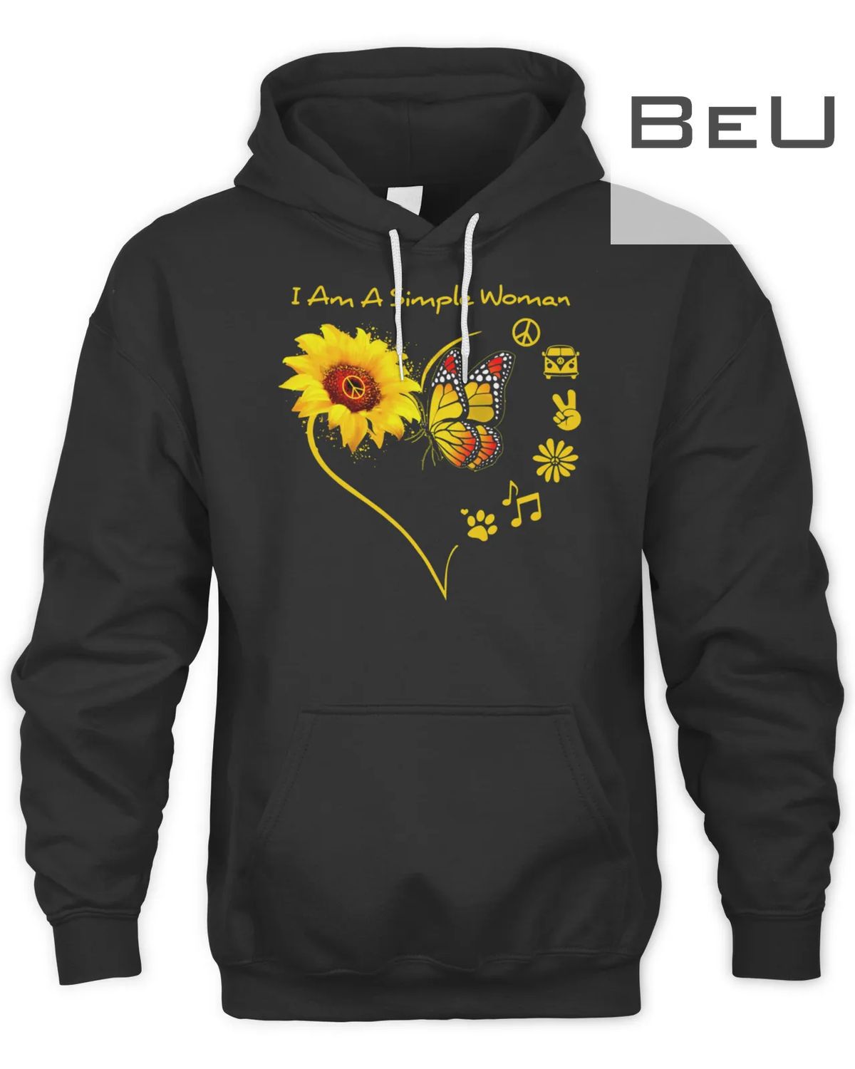 Official 849 I Am A Simple Woman Heart Sunflower T-shirt