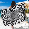 Optical illusion Projection Torus Sarong Womens Swimsuit Hawaiian Pareo Beach Wrap