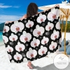 Orchid White Pattern Print Sarong Womens Swimsuit Hawaiian Pareo Beach Wrap