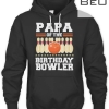 Papa Of The Birthday Bowler Bday Bowling Party Celebration T-shirt