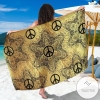 Peace sign Gold Mandala Sarong Womens Swimsuit Hawaiian Pareo Beach Wrap
