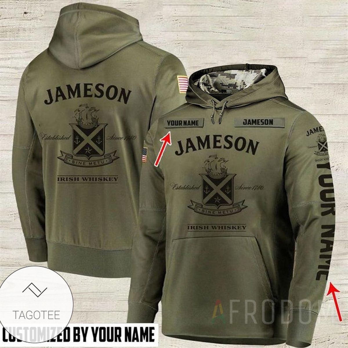 Personalized Jameson Army Hoodie