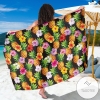 Pineapple Hibiscus Sarong Womens Swimsuit Hawaiian Pareo Beach Wrap