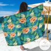 Plumeria Tropical Flower Print Sarong Womens Swimsuit Hawaiian Pareo Beach Wrap