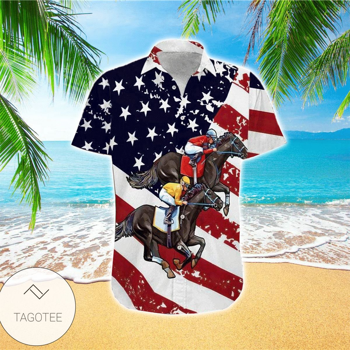 Racing Horse American Hawaiian Shirt