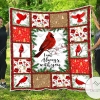 Red Cardinal Bird I Am Always With You Quilt Blanket