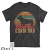 Retro Corgi Dad Gift Dog Owner Pet Welsh Corgi Father T-shirt