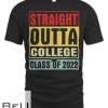 Retro Vintage Straight Outta College School Class Of 2022 T-shirt