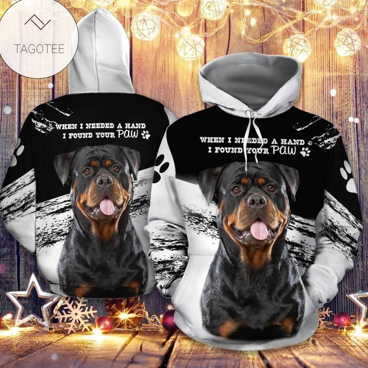 Rottweiler Black And White Youth Hoodie