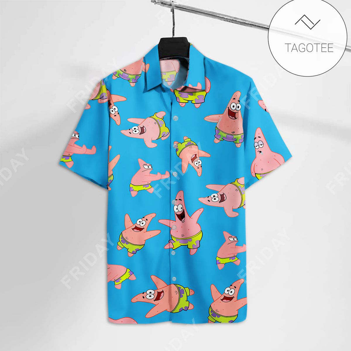 Spongebob Hawaiian Shirt Patrick Star Pattern Blue Hawaii Aloha Shirt