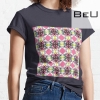 The Colorful Square And Triangle Design On Fabric Drawing Seamless Pattern T-shirt