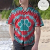 Tie-Dye Dog Foot Hippie Hawaiian Aloha Shirts