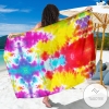 Tie Dye Rainbow Themed Print Sarong Womens Swimsuit Hawaiian Pareo Beach Wrap