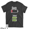 Tired Twin Dad Low Battery Charge T-shirt