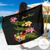 Tonga Polynesian Custom Personalised Sarong Plumeria Tribal Hawaiian Pareo Beach Wrap
