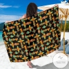 Totem Pole Cartoon Print Sarong Womens Swimsuit Hawaiian Pareo Beach Wrap