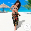 Tulip Boho Pattern Print Sarong Womens Swimsuit Hawaiian Pareo Beach Wrap