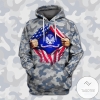 Veteran T-shirt United States Army 1775 Blue Grey Camouflage T-shirt Hoodie