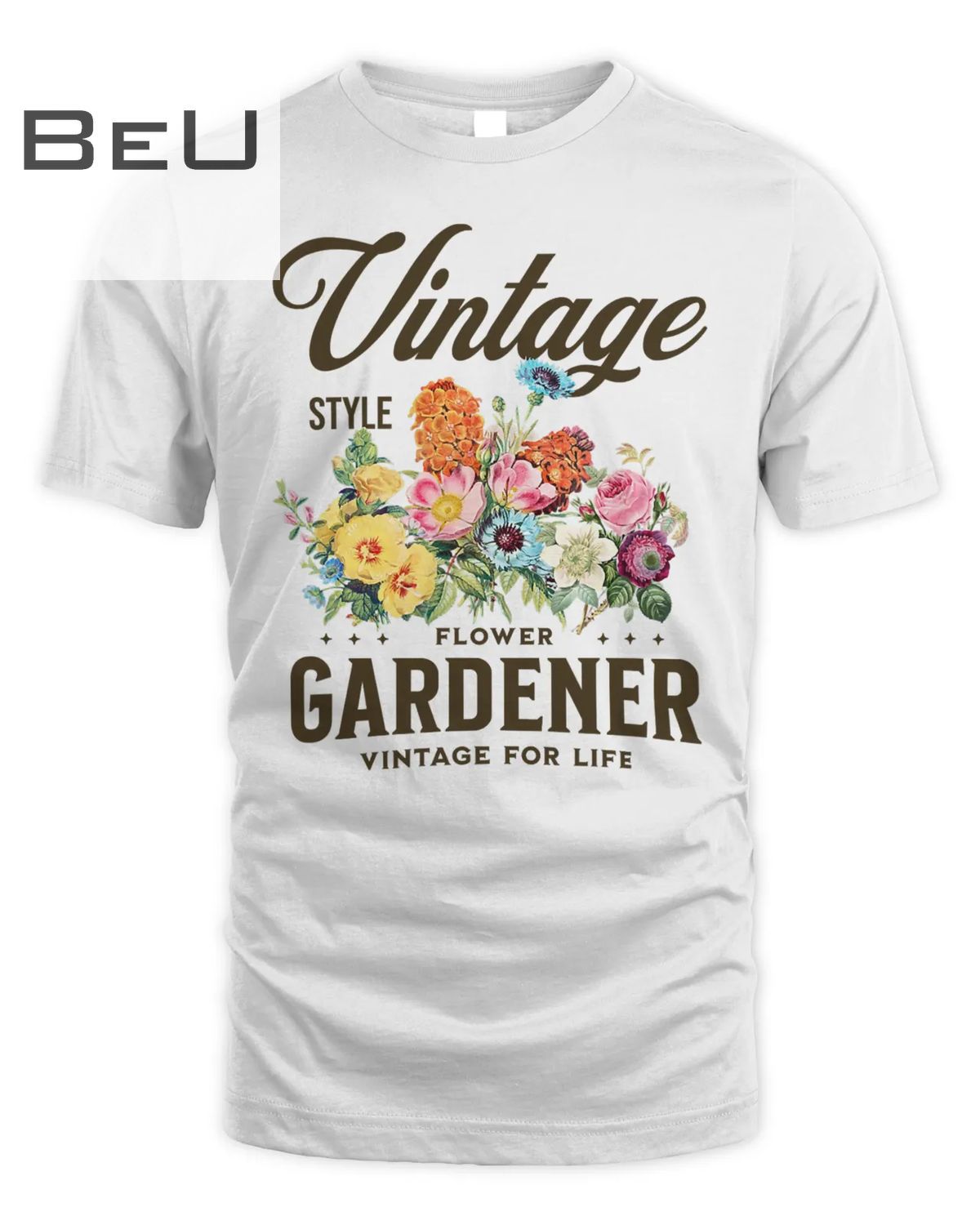 Vintage Flower Gardener For Roses Lover Vintage Flowers T-shirt