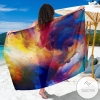 Vortex Twist Swirl Water Color Design Sarong Womens Swimsuit Hawaiian Pareo Beach Wrap
