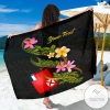 Wallis and Futuna Polynesian Custom Personalised Sarong Plumeria Tribal Hawaiian Pareo Beach Wrap