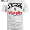 Wrangling Mama Bull Skull Leopard Western Mother's Day T-shirt