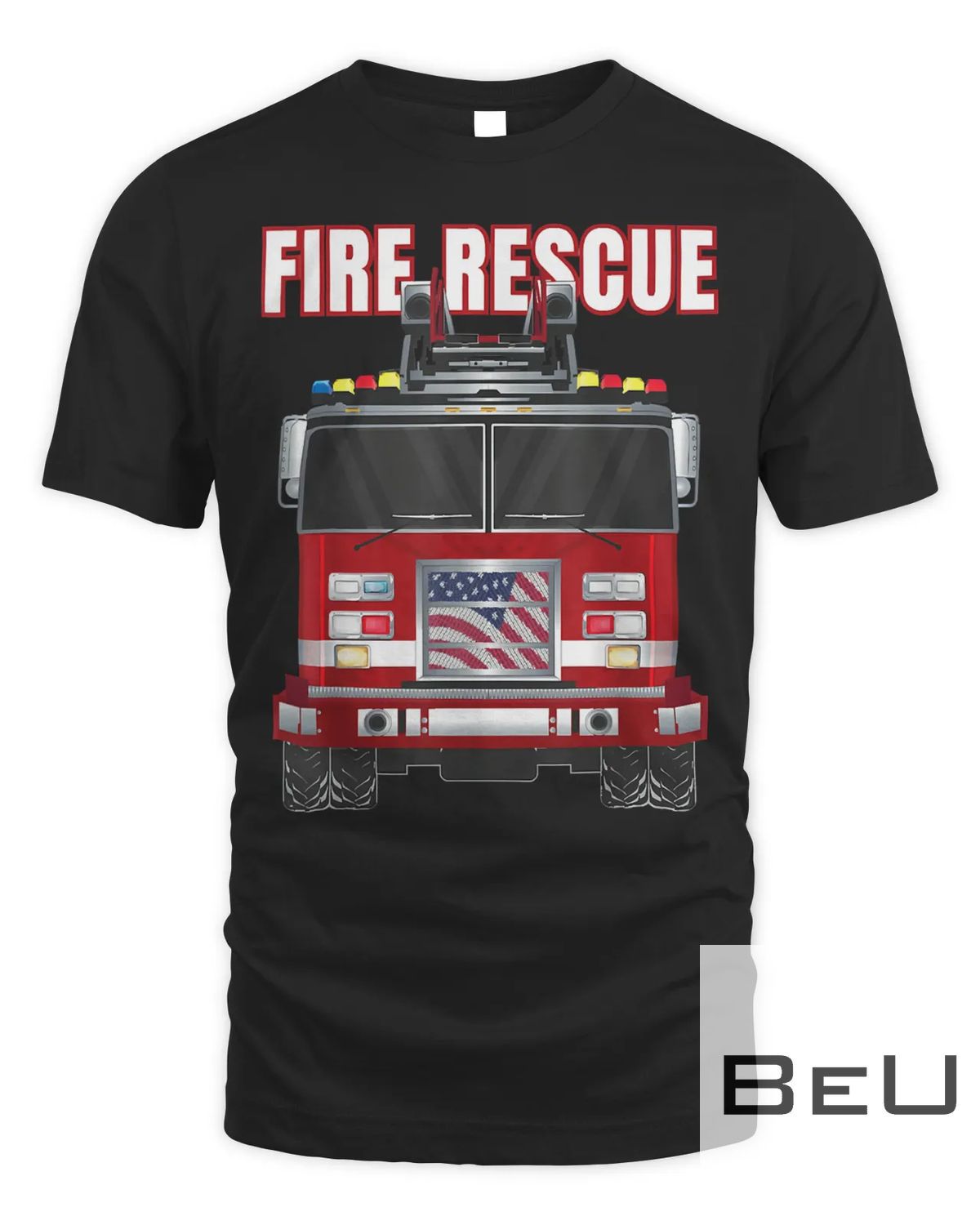 American Fire Rescue Firefighter Department Truck Fireman T-Shirt