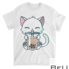 Boba Cat Drinking Boba Kitten Kawaii Japanese Kitty T-Shirt T-Shirt