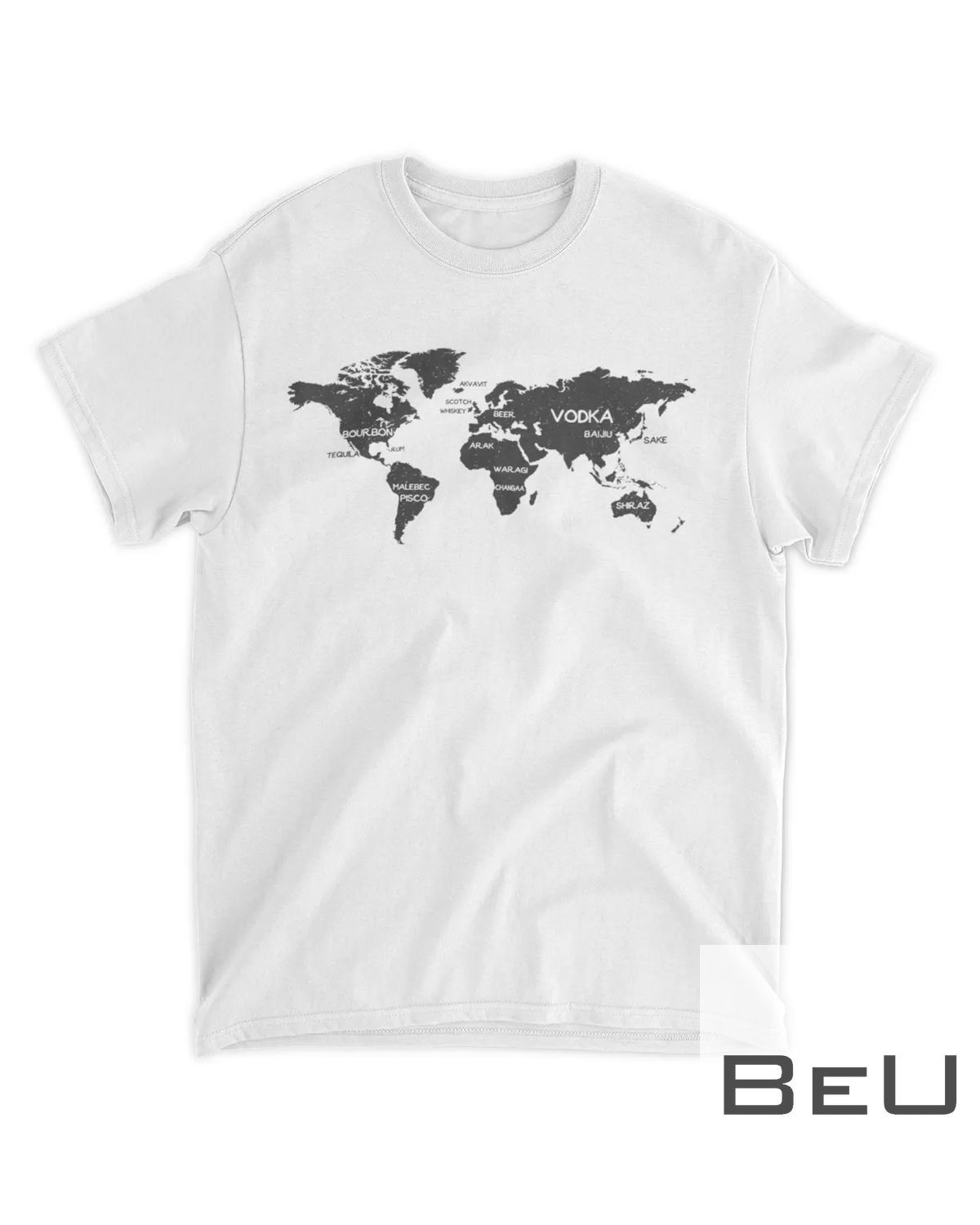 International Alcohol Map Drinking Around The World T-Shirt