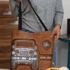 Personalize Name Jeep Leather Print Tote Bag