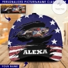 Personalized Picture And Name America Flag Classic Cap