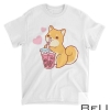 Shiba Inu Japanese Fox Dog Drinking Bubble Tea T-Shirt