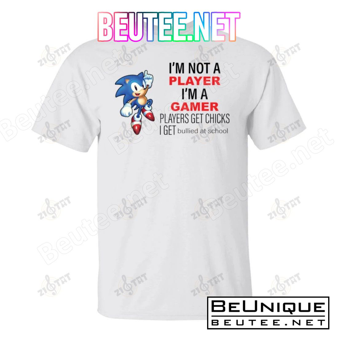 Sonic I'm Not A Player I'i'm A Gamer Players Shirt