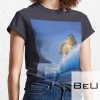 Surfer Girl - Crackled Mural - Blue T-shirt