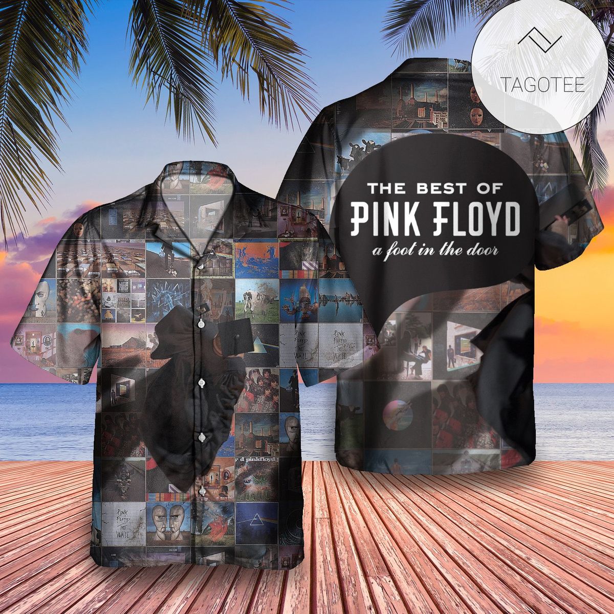 The Best Of Pink Floyd A Foot In The Door Album Cover Hawaiian Shirt