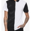 Black & White Color-Block Polo Shirt