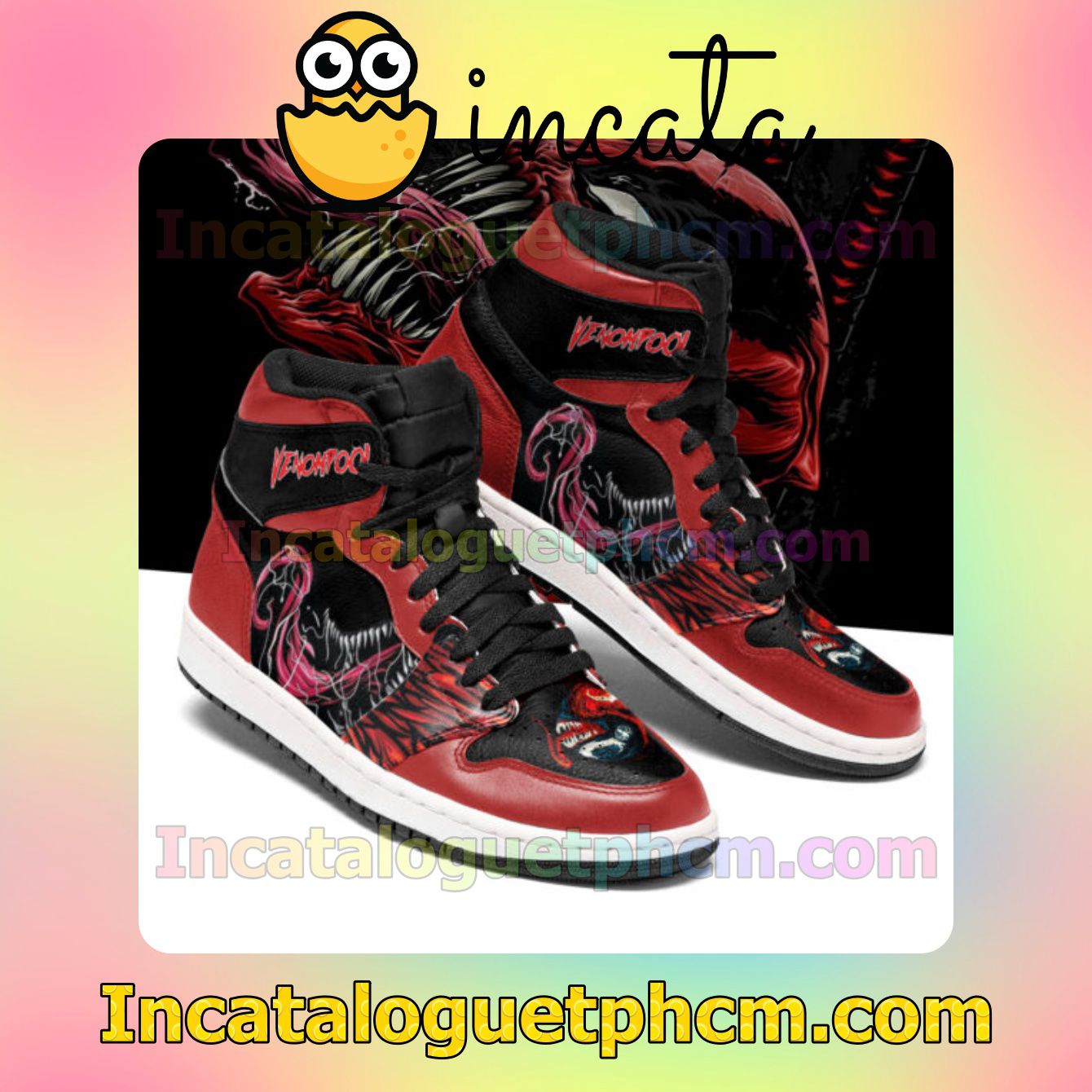 Venom Air Jordan Red Mens Air Jordan 1 Inspired Shoes